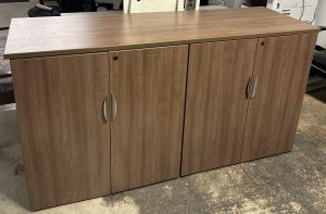 Modern Walnut Storage Credenza